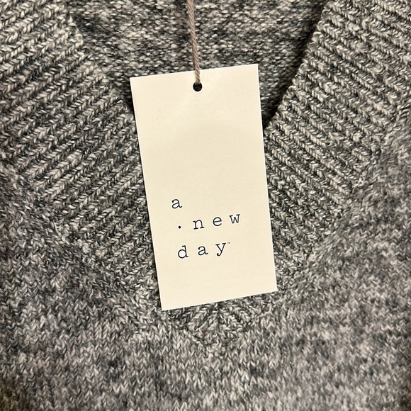 Women's Charcoal Gray, Soft V-Neck Tunic Sweater - A New Day™ with ribbi… - Picture 7 of 12